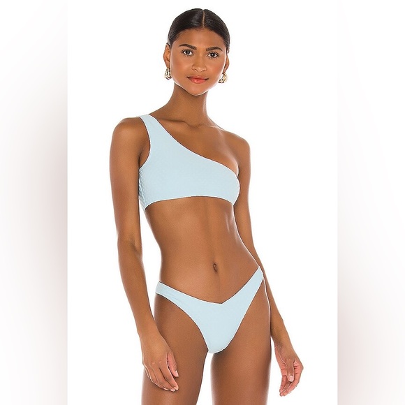 Frankie's Bikinis Other - Frankie’s Bikinis Sora Top In Aura One Shoulder Polka Dot Texture Swim Bikini